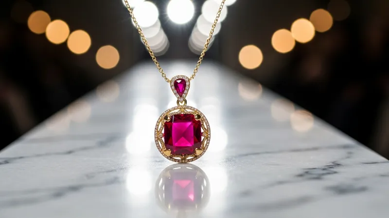 Pendentif rubis dans les défilés de mode