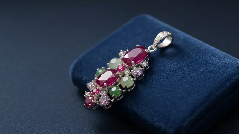 Pendentif rubis et pierres semi-précieuses : associations